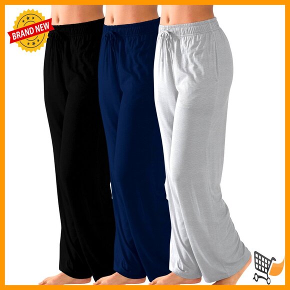 Soft Palazzo Pajama Pants Lightweight Comfy Lounge Sleepwear Oversized Chic